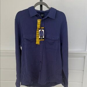 GAP Men's Casual Button Down Shirt in Deep Blue